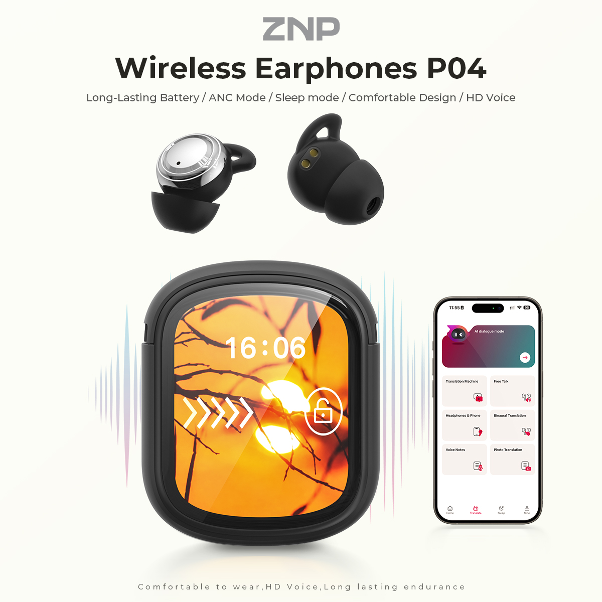 ZNP P04 Sleeping Aid Earbuds A - Wireless Charger 评论和价格